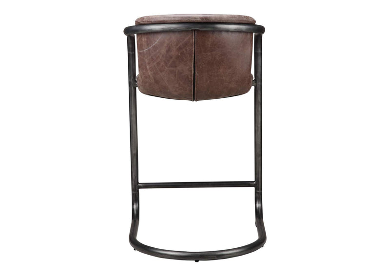 PK-1061-03 Freeman Counter Stool Grazed Brown Leather - Set Of Two