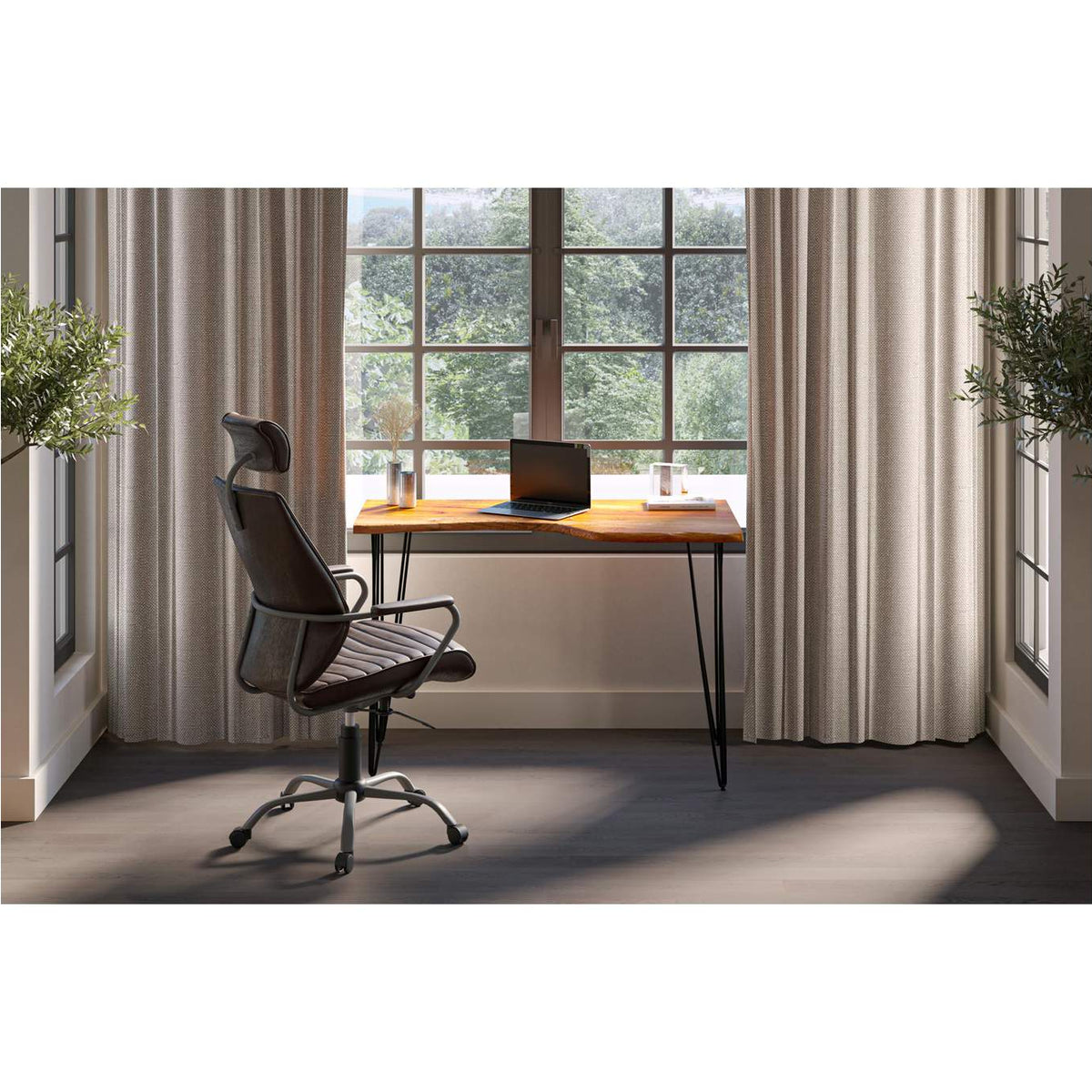 PK-1081-20 Executive Office Chair Dark Brown Leather