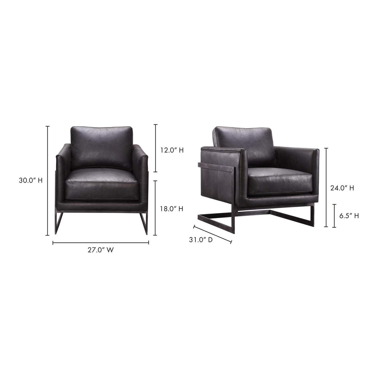 PK-1082-02 Luxley Club Chair Black