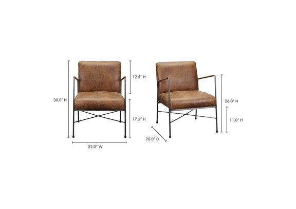 PK-1089-14 Dagwood Leather Armchair Open Road Brown