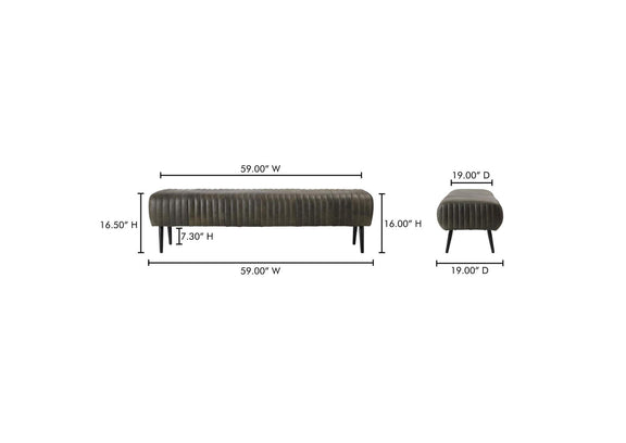 PK-1105-16 Endora Bench Charred Olive