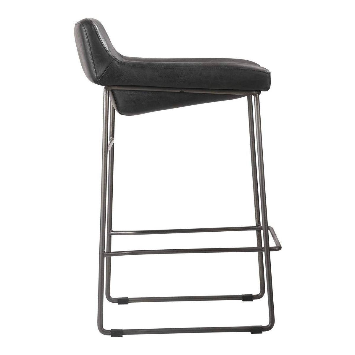 PK-1106-02 Starlet Counter Stool Onyx Black Leather - Set Of Two