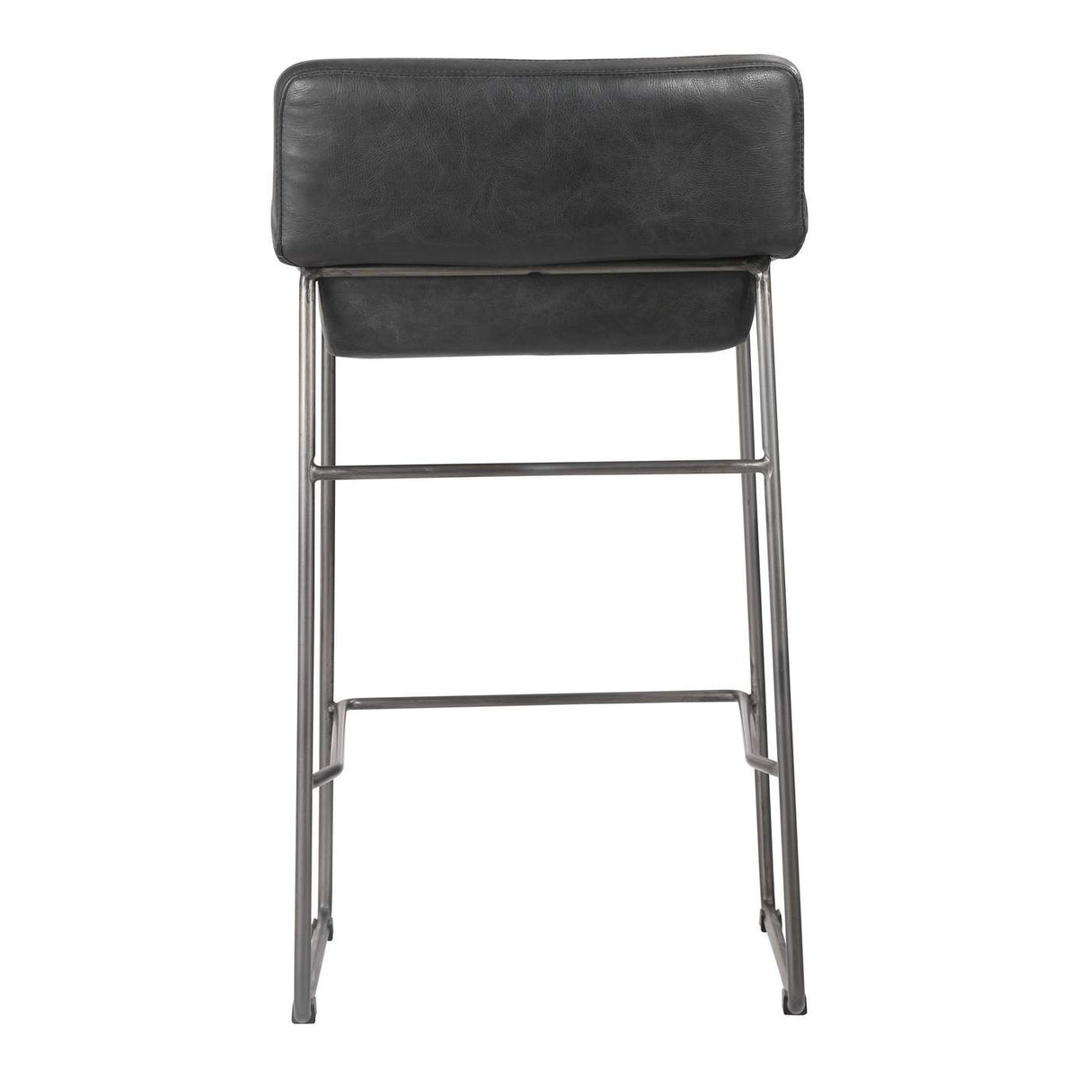 PK-1106-02 Starlet Counter Stool Onyx Black Leather - Set Of Two