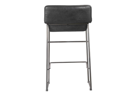 PK-1106-02 Starlet Counter Stool Onyx Black Leather - Set Of Two