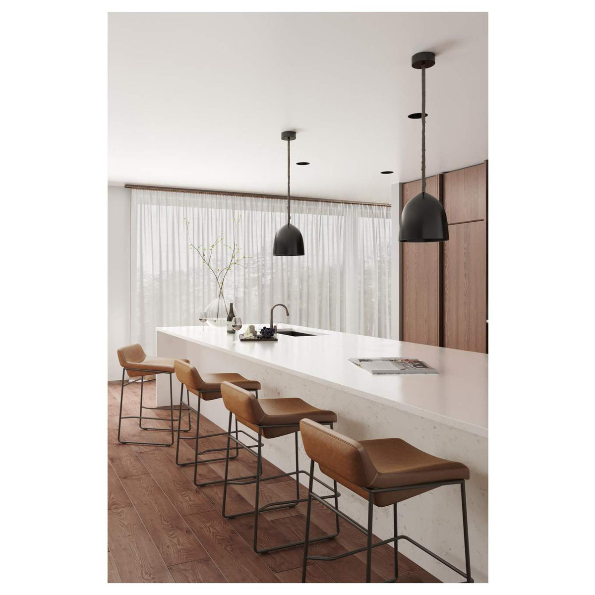 PK-1106-14 Starlet Counter Stool Open Road Brown Leather - Set Of Two