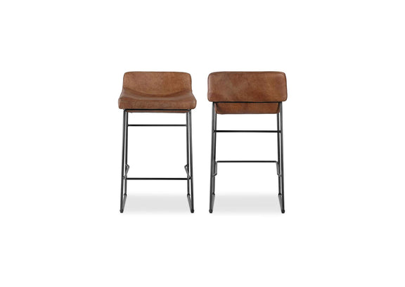 PK-1106-14 Starlet Counter Stool Open Road Brown Leather - Set Of Two