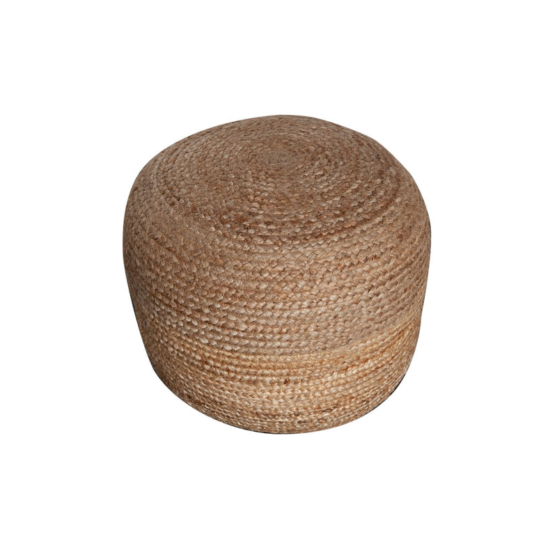 Round Pouf in Natural Jute Fiber