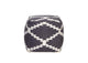 POUFSZZ Square Pouf In White/grey Pattern Wool