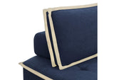 SU-UPX1671135-5A-NW Sunset Trading Pixie 5 Piece Sofa Sectional | Modular Couch | Navy Blue and Cream Fabric