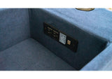 SU-UPX1671005MNW Sunset Trading Pixie Speaker Console | Modular Voice Bluetooth USB Outlets Storage Cupholders | Navy Fabric