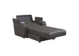SU-K1128045LS Sunset Trading Power Reclining Chaise Lounge Chair with Arms | Phone Charger | Cupholder | Storage | Gray