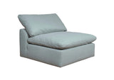 SU-1458-43-3C-2A Sunset Trading Contemporary Puff Collection 5PC Slipcovered Modular L-Shaped Sectional Sofa | Performance Fabric Washable Water-Resistant Stain-Proof | 176" Deep-Seating Down-Filled Couch | Ocean Blue