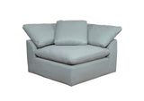 SU-1458-43-2C Sunset Trading Contemporary Puff Collection 2PC Slipcovered Modular Sectional Sofa | Performance Fabric Washable Water-Resistant Stain-Proof | 88" Deep-Seating Down-Filled Couch | Ocean Blue