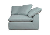 SU-1458-43-3C-2A Sunset Trading Contemporary Puff Collection 5PC Slipcovered Modular L-Shaped Sectional Sofa | Performance Fabric Washable Water-Resistant Stain-Proof | 176" Deep-Seating Down-Filled Couch | Ocean Blue