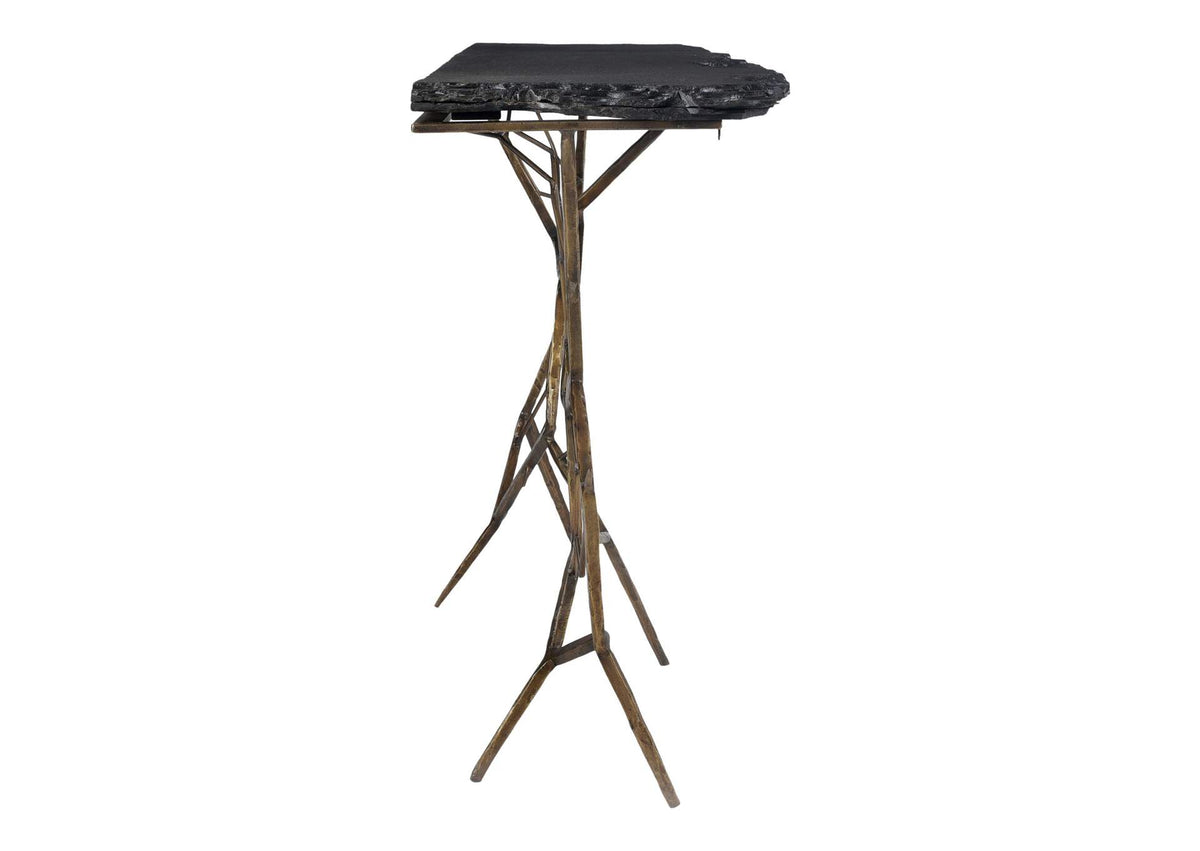 QJ-1010-25-0 Nate Slate Console Table Dark Grey