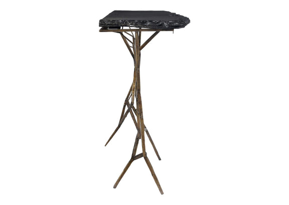 QJ-1010-25-0 Nate Slate Console Table Dark Grey