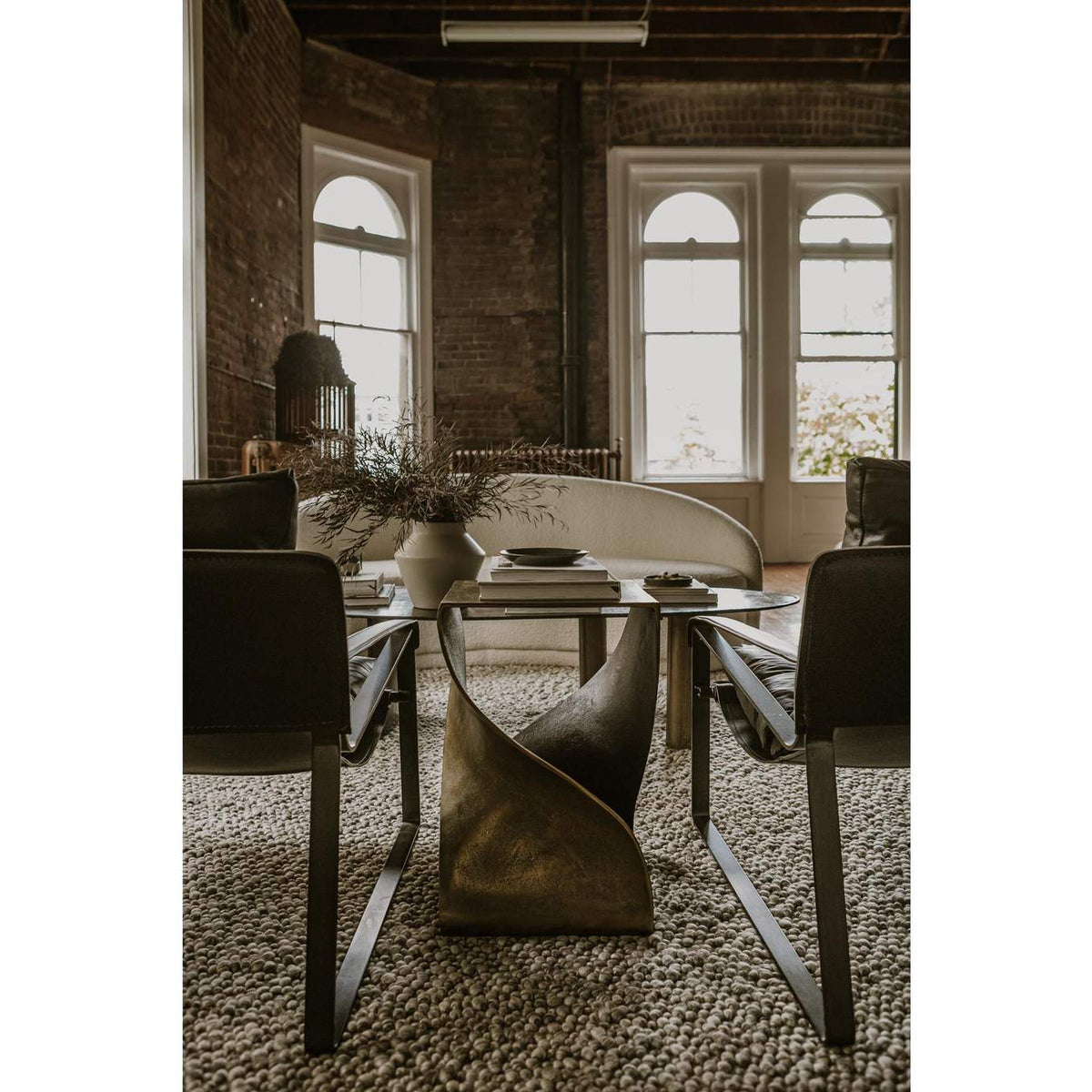 QK-1008-01 Twist Accent Table Brass