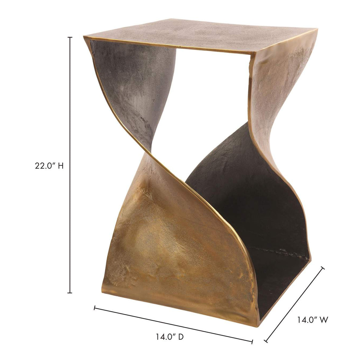 QK-1008-01 Twist Accent Table Brass