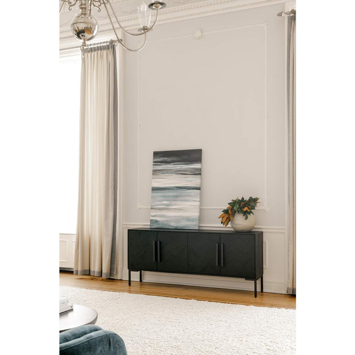 QM-1003-02 Fishbone Sideboard Black