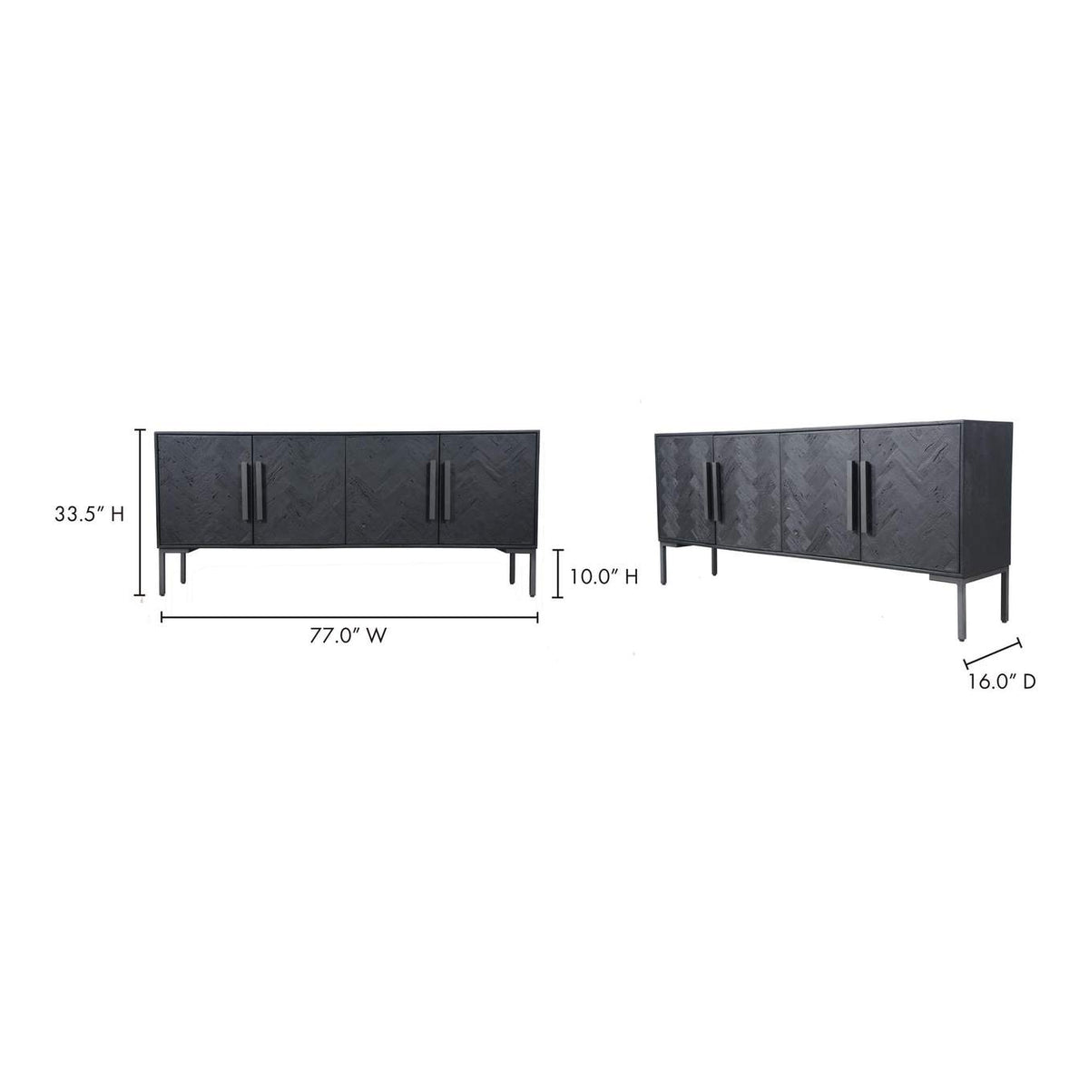 QM-1003-02 Fishbone Sideboard Black