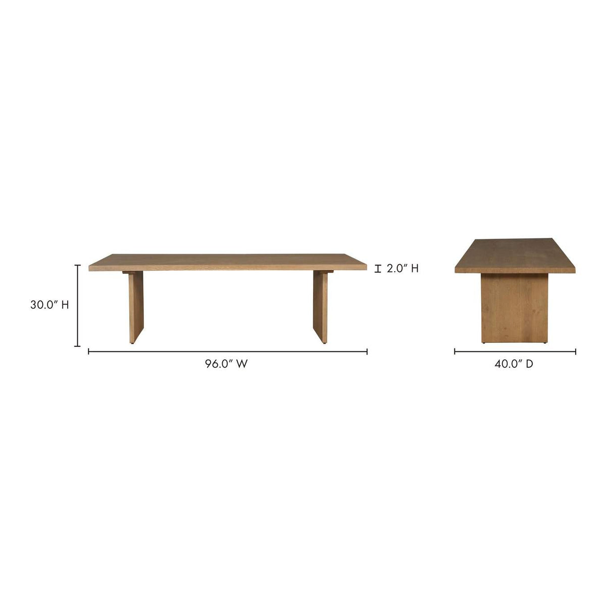 QM-1004-29-0 Koshi Dining Table Sandblasted Amber Oak