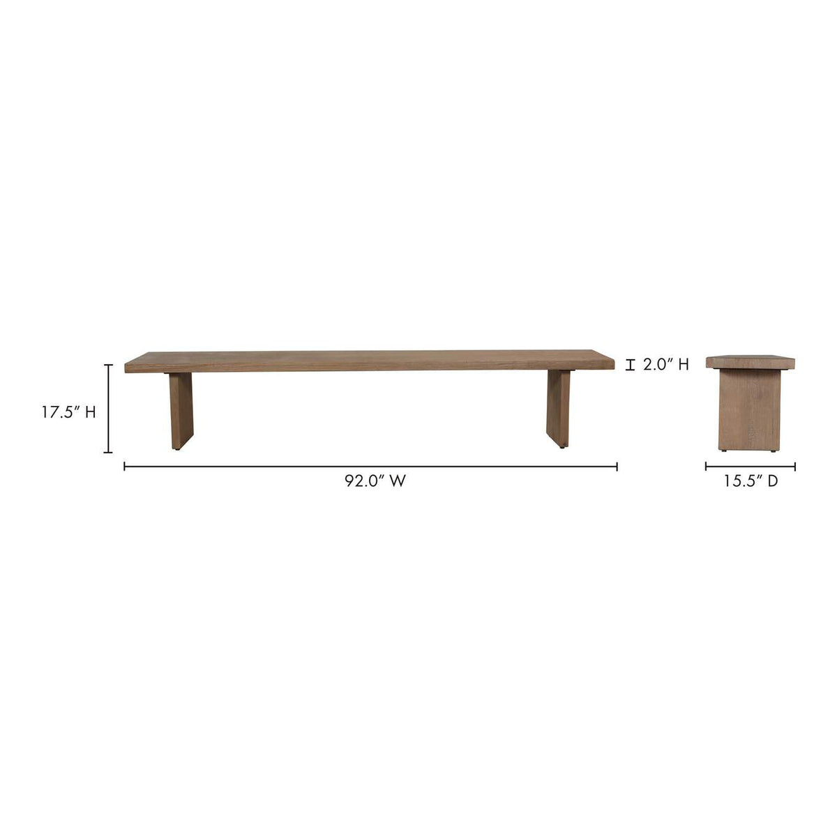 QM-1005-29-0 Koshi Bench Sandblasted Amber Oak
