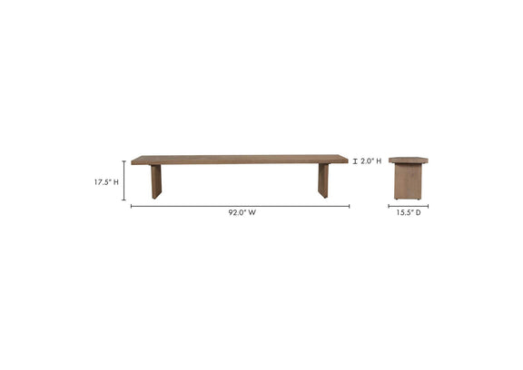QM-1005-29-0 Koshi Bench Sandblasted Amber Oak