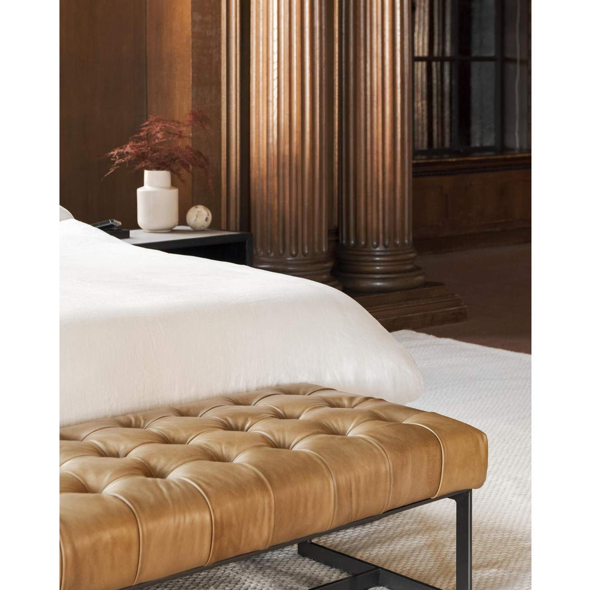 QN-1002-40 Wyatt Leather Bench Tan