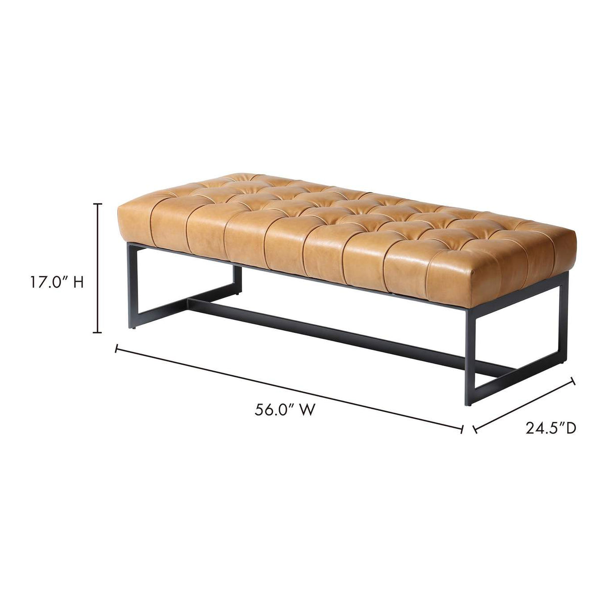 QN-1002-40 Wyatt Leather Bench Tan