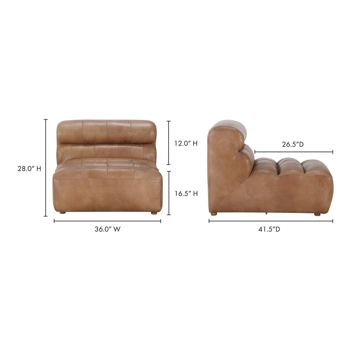 QN-1009-40 Ramsay Leather Slipper Chair Tan
