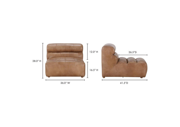 QN-1009-40 Ramsay Leather Slipper Chair Tan