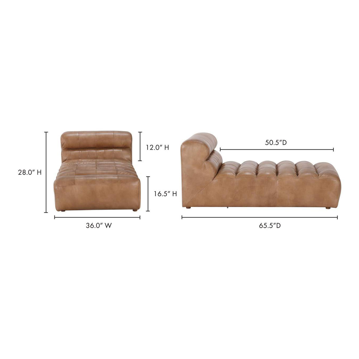 QN-1010-40 Ramsay Leather Chaise Tan