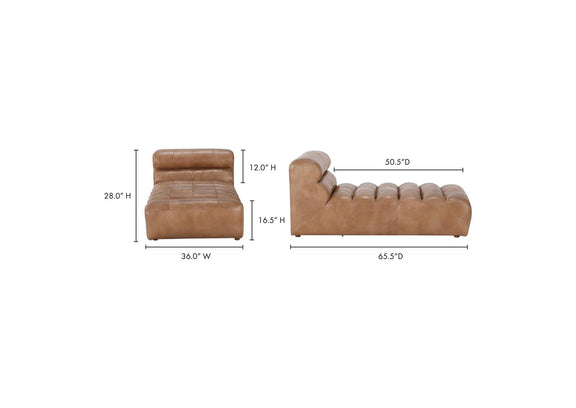 QN-1010-40 Ramsay Leather Chaise Tan