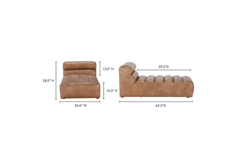 QN-1010-40 Ramsay Leather Chaise Tan