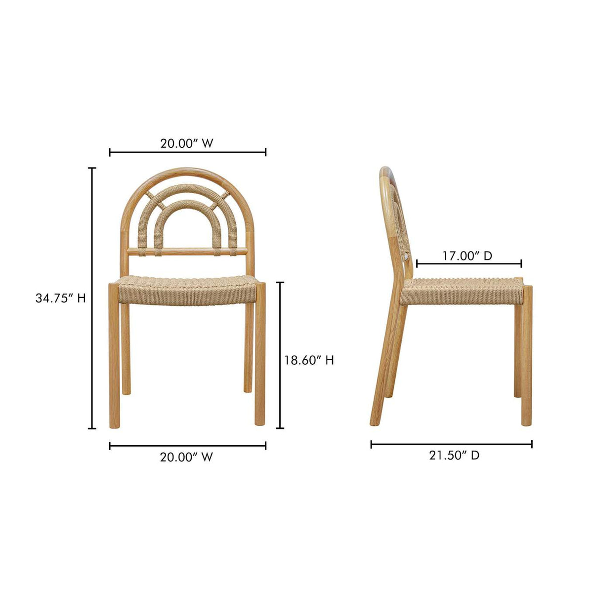 QO-1001-24 Avery Dining Chair Natural – Set Of Two