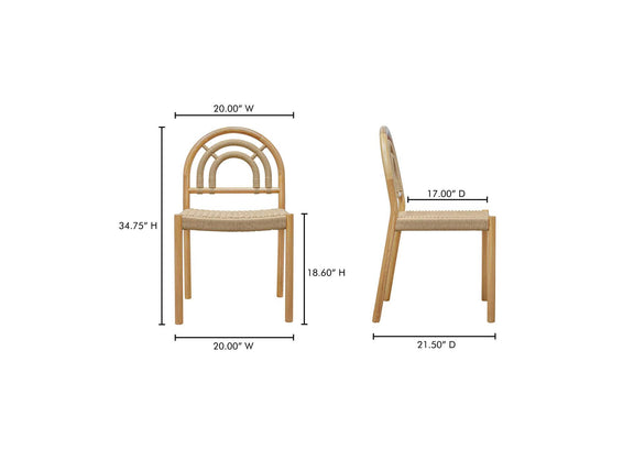 QO-1001-24 Avery Dining Chair Natural – Set Of Two
