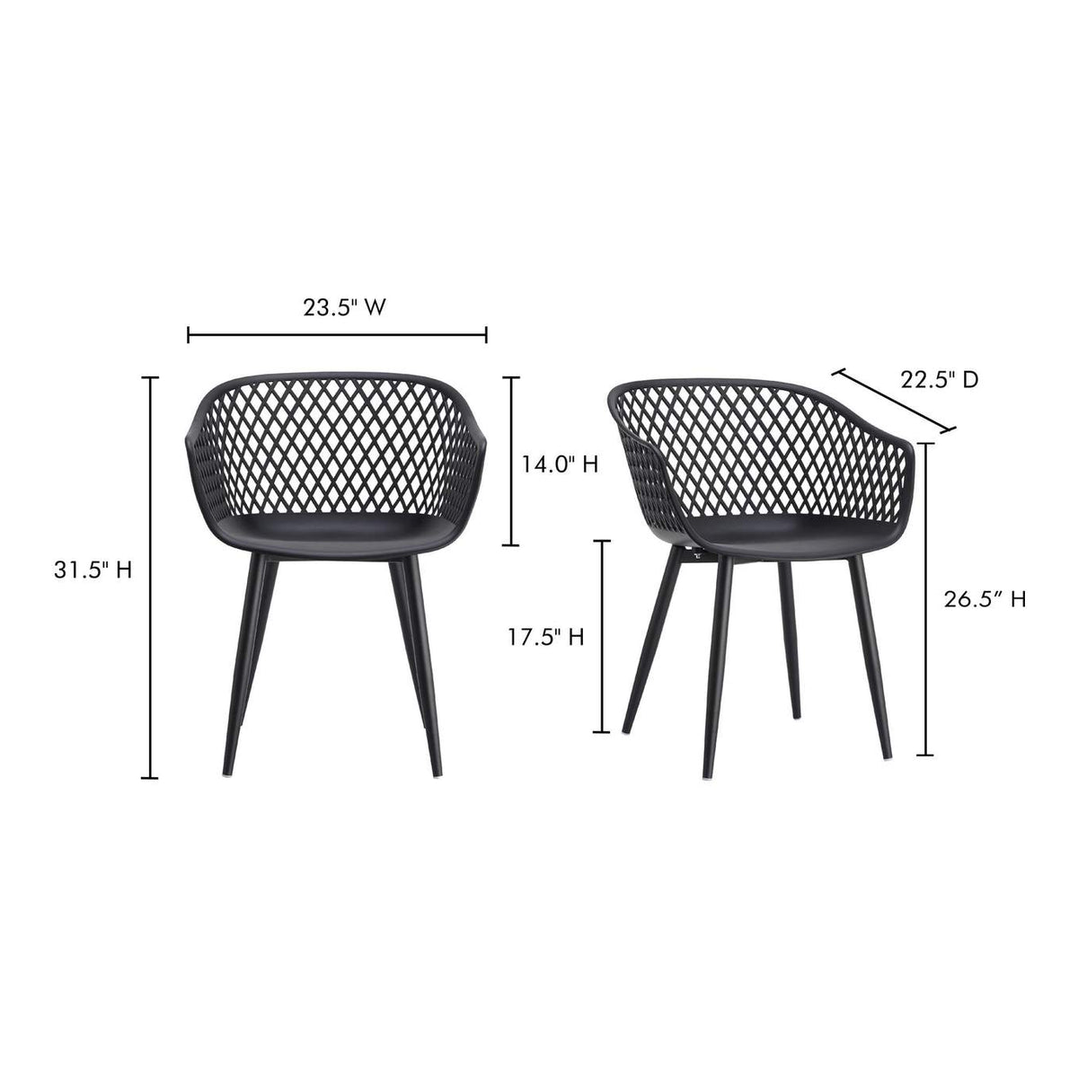 QX-1001-02 Piazza Outdoor Chair Black - Set Of Two