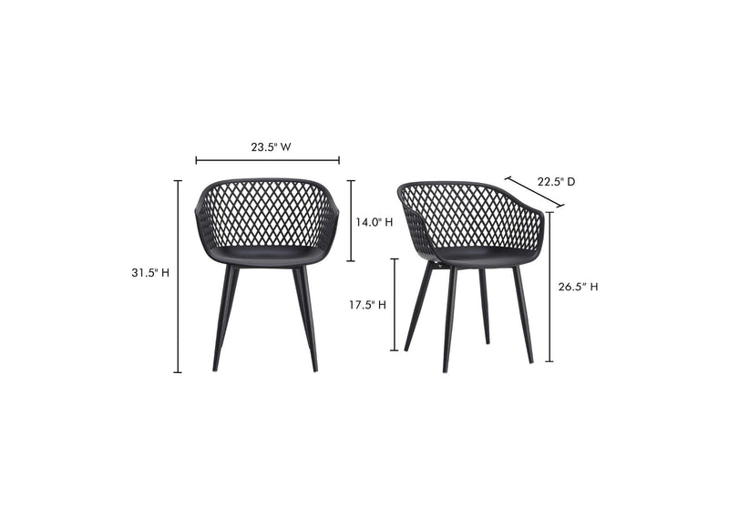 QX-1001-02 Piazza Outdoor Chair Black - Set Of Two