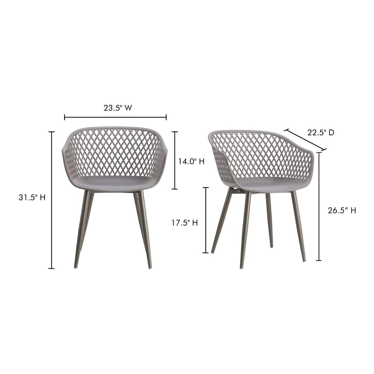 QX-1001-15 Piazza Outdoor Chair Grey - Set Of Two