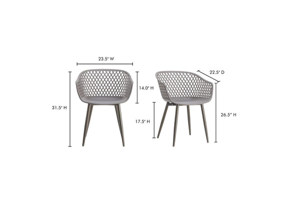 QX-1001-15 Piazza Outdoor Chair Grey - Set Of Two
