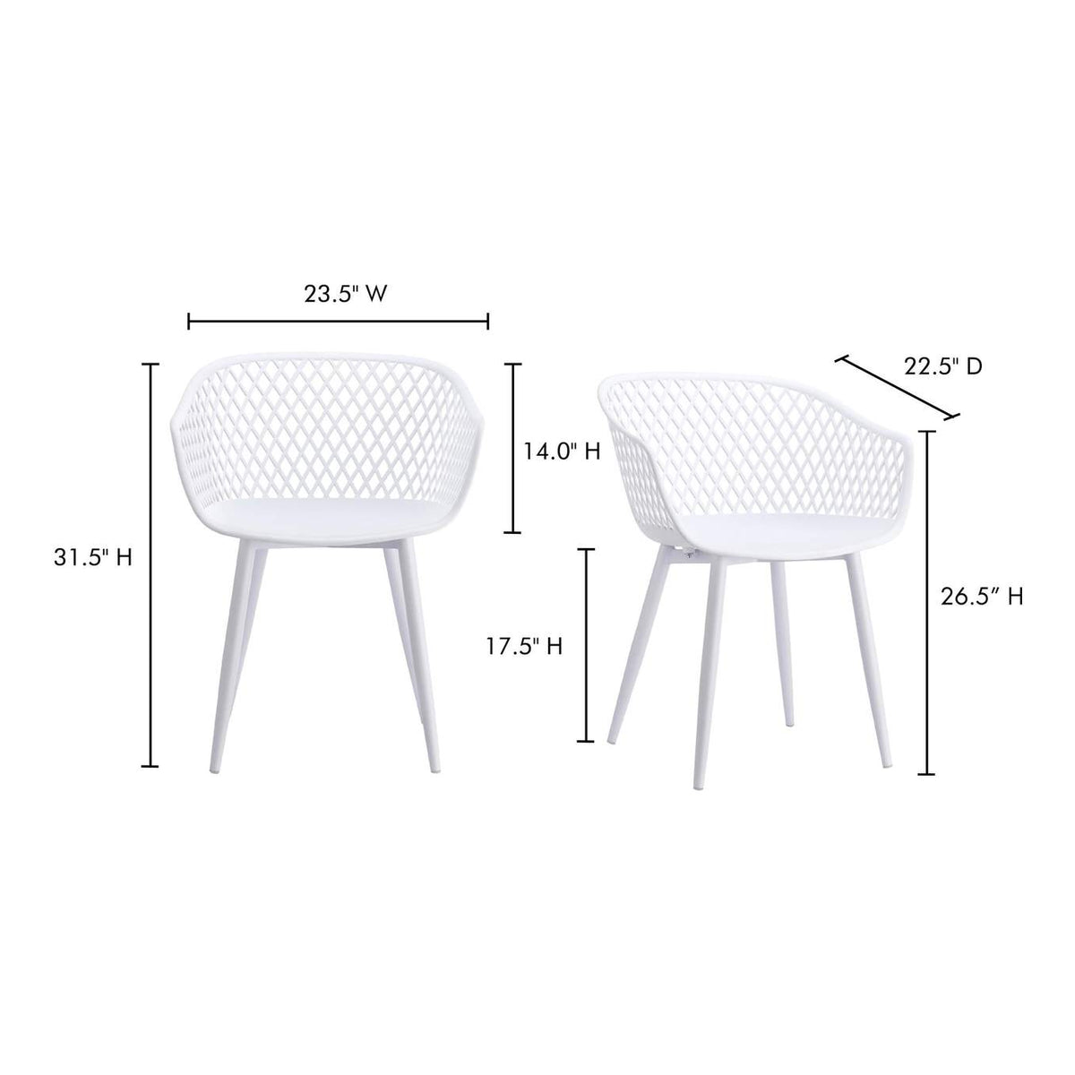 QX-1001-18 Piazza Outdoor Chair White - Set Of Two