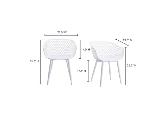 QX-1001-18 Piazza Outdoor Chair White - Set Of Two