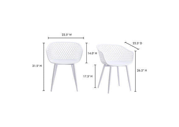 QX-1001-18 Piazza Outdoor Chair White - Set Of Two