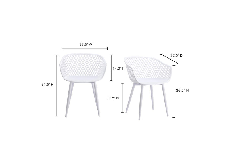 QX-1001-18 Piazza Outdoor Chair White - Set Of Two