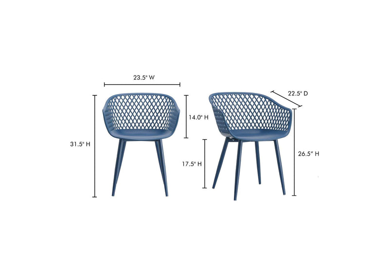 QX-1001-26 Piazza Outdoor Chair Blue - Set Of Two