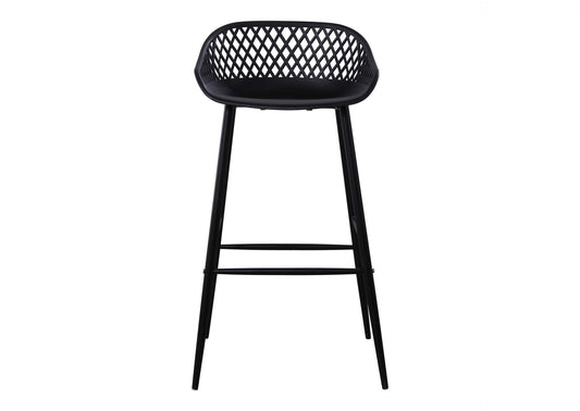 QX-1004-02 Piazza Outdoor Barstool Black - Set Of Two