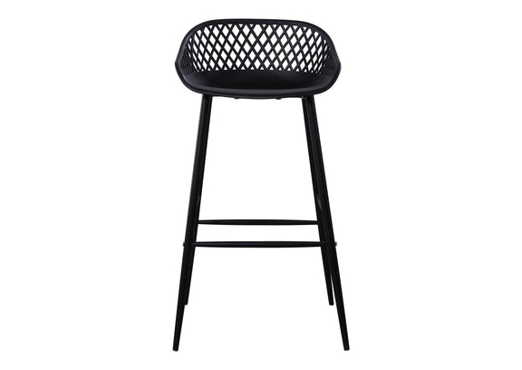 QX-1004-02 Piazza Outdoor Barstool Black - Set Of Two