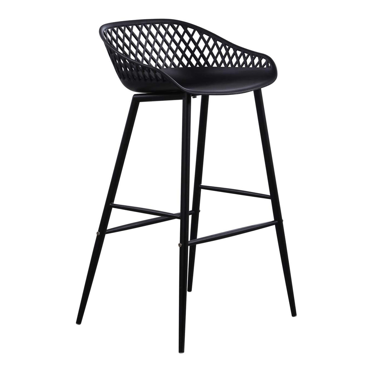 QX-1004-02 Piazza Outdoor Barstool Black - Set Of Two