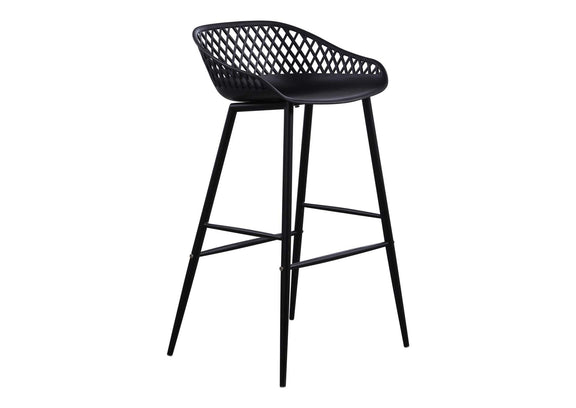 QX-1004-02 Piazza Outdoor Barstool Black - Set Of Two