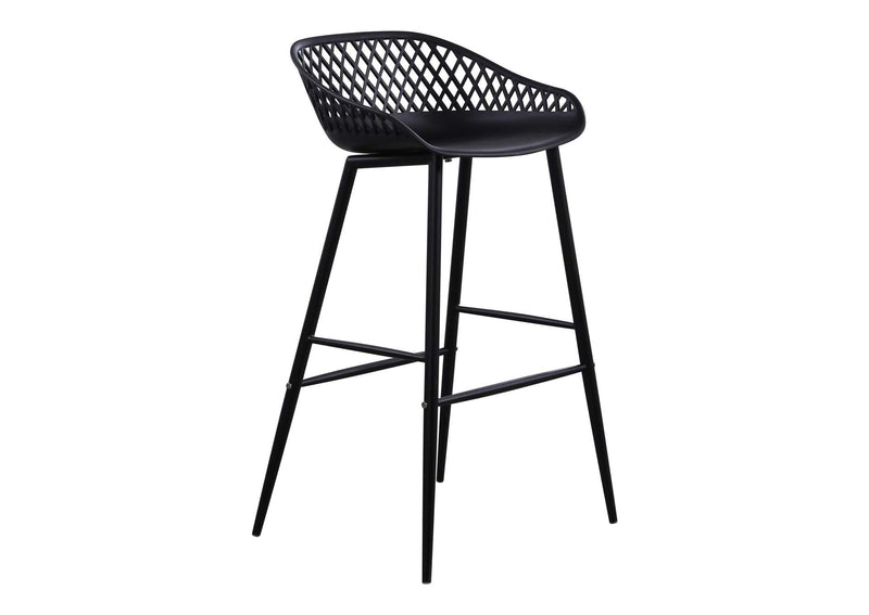 QX-1004-02 Piazza Outdoor Barstool Black - Set Of Two